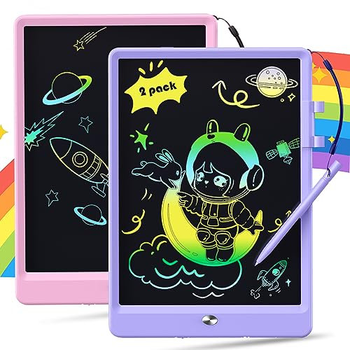 Kidopire Travle Toy for Kids Toddler, 2 Pack LCD Writing Drawing Tablet, 10.5 Inch Doodle pad board, Etch Sketch Gift for 3 4 5 6 7 8 9 Years Old Girl Boy