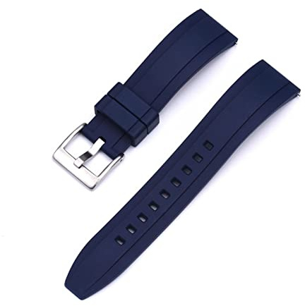 AXTGBHL Fluorkautschukarmbands Schnellspanner Watch Strap 20mm 22mm 24mm Männer Damen Tauchuhren Zubehör(Blue,24mm)
