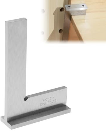 Schlosserwinkel, Präzise 90° Anschlagwinkel 100 x 70 mm, Schlosserwinkel mit Anschlag, DIN875/2 Präzisionswinkel für Holzbearbeitung Modellbau