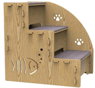 Treppe für kleine Hunde – Treppe für Hundesofa | Treppe für Hundesofa, 3-stufige Holztreppe für Bett – Haustiertreppe, Zubehör für Haustiere