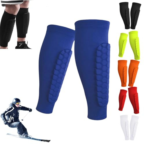 Générique Protège-Tibias pour Enfants et Adulte Adaptés pour Les Sports de Plein Air, Équipement de Protection Ski, Sport, Football, Bleu, L