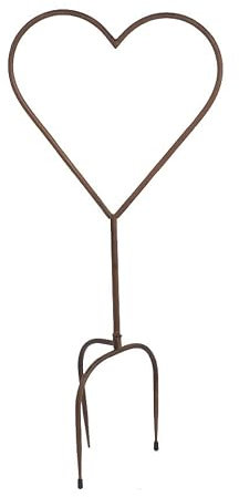 Metal Heart on Stake, Heart Shape Plant Stake, 3 Sizes (Sold Individually), Wedding Garden Decoration, Climbing Flower Stake, Plant Support, Small Tree Support, Garden Decor Ornament (Small)