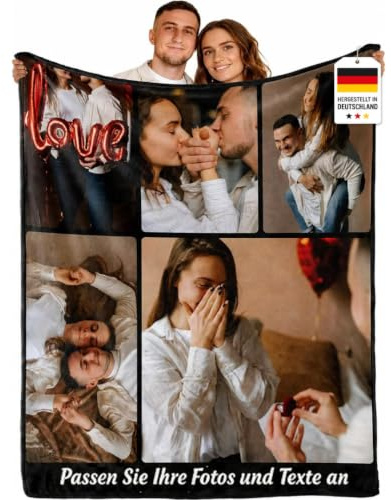 Bemaystar Personalisierte Decke mit Foto – Kuschelige Fotodecke selbst gestalten – Valentinstag Personalisierte Geschenk für Frauen Männer Freundin Geburtstag, Weihnachten