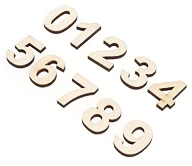 OFFIGAM Numéros En Bois Autocollants 0-9 Ensemble De 10 Chiffres Pour Porte Et Mur Accessoires De Décoration Pour Maison Fête Et Photographie 3.00 * 3.00 * 0.40cm