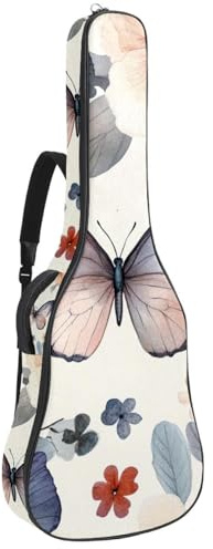 Gitarrentasche für Akustikgitarre, 101,6 cm, 101,6 cm, 106,7 cm, mit doppeltem verstellbarem Schultergurt und Schlaufe zum Aufhängen auf der Rückseite, Mehrfarbig 04, 42.9x16.9x4.7 in, Lässiger