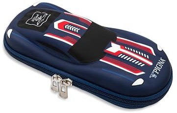 Pigna Astuccio Macchinina BBurago Blu, Sagomato Rigido con Comparti Interni, Portapenne e Retina, Collezione Esclusiva BBurago x