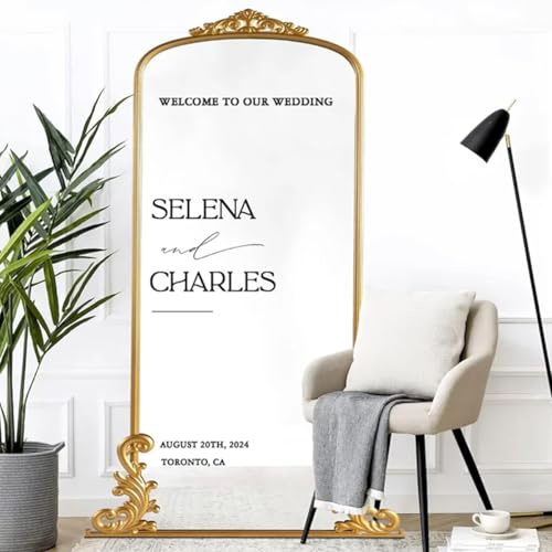 Personalisierter Spiegel-Fensterschild-Aufkleber, anpassbarer Hochzeitsparty-Dekor-Aufkleber, abnehmbares Wandbild, Willkommen zu unserer Hochzeit