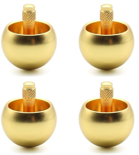 ISKDJBJG 4X Tippe Top Metall Oben Umdrehen Edelstahl Kreisel Erstaunliches Spielzeug Geschenk, Golden