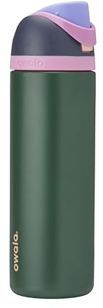 Owala FreeSip Insulated Stainless Steel Water Bottle with Straw for Sports and Travel, BPA-Free Sports Water Bottle, 24 oz, Blue/Green Forest Fairy