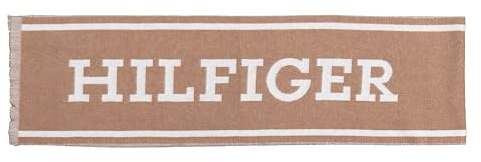 Tommy Hilfiger Schal Monotype Scarf 2-Face 100% Wolle Camel