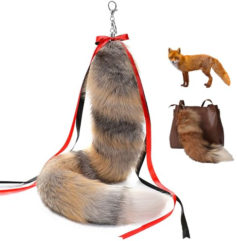 Fuchsschwanz,Fuchsschwanz Anhänger Länge 70 Cm,Aus Echtem Fuchspelz,Fell Schwanz Keychain Extra Groß Schlüsselring Tasche Zusätze Auto Schlüsselketten Anhänger Weich Flaumig Dicht Dekoration