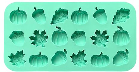 Herbst Silikon Förmchen,18 Kammern Fondant Kürbis Kiefernzapfen Ahornblätter Form - Mini Silikon Form Einfache Entformung Antihaft Für Herbst Halloween Kerzen Harz Schokolade