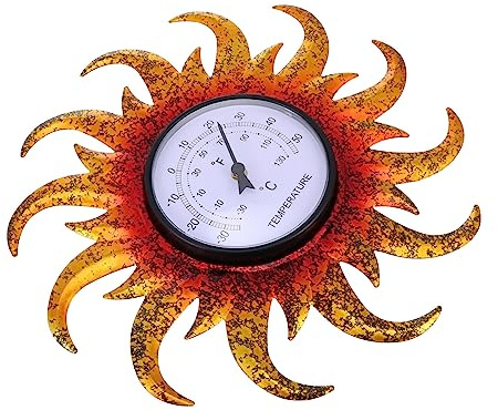 DOITOOL Thermomètre Mural Soleil Étanche pour Intérieur et Extérieur Design Créatif et Décoratif et Facile à Nettoyer pour Maison et Jardin