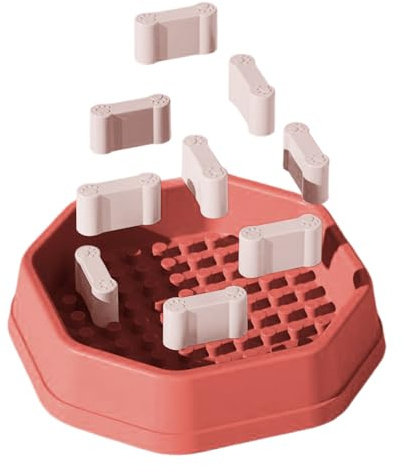 Slow Feeding Dog Bowl - Anti-Choking Dish, Non-Slip Feeding Bowl, Safety Material, Easy Clean, Smart Design, Pet Supply for Dogs, Cats, Puppies, Small Medium Large Breeds, 7.87x7.87 Inches