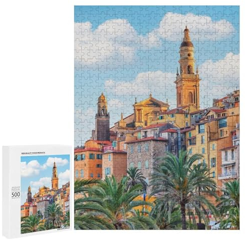 500 PCS Rätsel Für Erwachsene The Colors of Menton Rätsel Für Erwachsene: Denksportaufgaben, Lustige Und Humorvolle Geschenke Für Freunde Und Familie 500 PCS