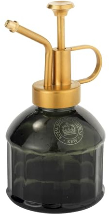 Spear & Jackson Kew Gardens Urban Oasis Pflanzensprüher 0,25L, Glas Sprühflasche mit Metallpumpe, Zerstäuber für Zimmerpflanzen, Grün