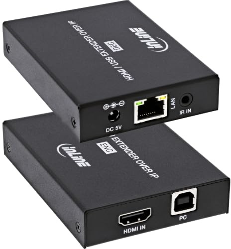 Inline Extender KVM HDMI Over IP, Full HD, 150 m, USB, KVM, IR | HDMI over IP fino a 150 m, Full HD, USB KVM, IR, point-to-point o Gigabit switch, compressione H.265