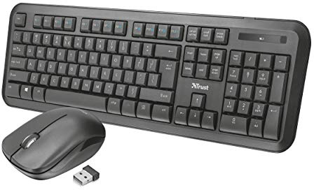 Trust Nova Tastatur RF Wireless Italienisch schwarz – Tastaturen (Standard, kabellos, RF Wireless, Schwarz, Maus im Lieferumfang enthalten)
