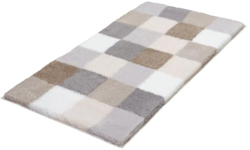 Kleine Wolke Badteppich Caro Kaschmirfarben 85 x 150 cm | OEKO-TEX zertifiziert, rutschhemmende Unterseite, für Fußbodenheizung, maschinenwaschbar, 100% Polyacryl
