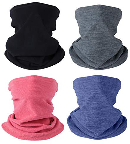 4 Stück Winter Loop Schal für Herren & Damen,Weichem Fleece Schlauchschal Winddicht Halstuch Halswärmer für Outdoor Skifahren motorrad Radfahren.