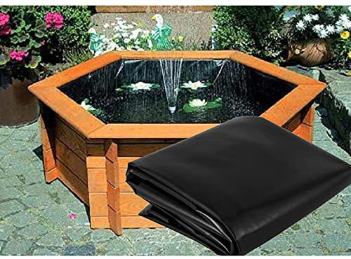 HDPE Teichfolien, 0,5 Mm Verdicken Schwerlast Reißfest Undurchlässig Teichhäute, Zum Draussen Fischteich Gartenpool Membran, 49 Größen (Farbe : Black, Größe : 2x2m)
