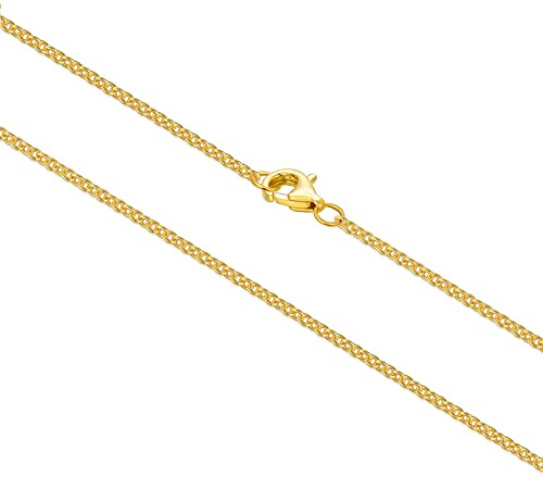 BEBEWO Gold Feine Kablekette 375 für Damen, 9 Karat Echtgold Kette, Breite 0.8 mm, Länge 40 45 50 55 60cm