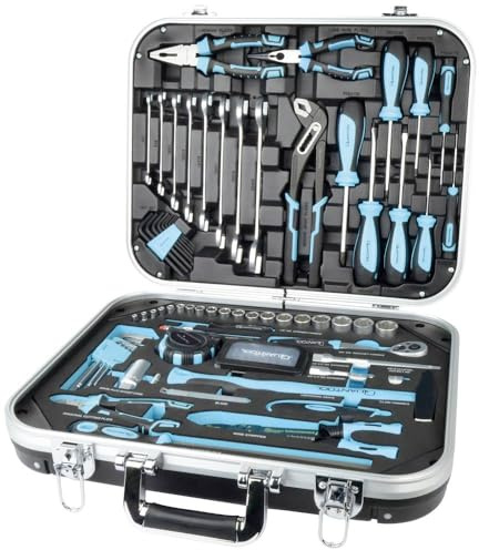 Quantool Werkzeugsatz 110-tlg., schwarz, vielseitiges Heimwerker-Set für Haus, Garage, Auto und DIY-Reparaturen, sicher transportierbar im stabilen Koffer | Q25100