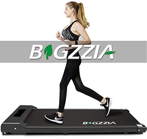 Bigzzia Tapis Roulant électrique Pliant,Walking Pad 10 km/h,Tapis de Course Extra Large,avec télécommande et écran LCD Cadre renforcé et Poids Maximum de 220 LB for Home Office Exercise (Noir)