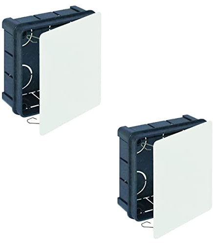 RASMACOR | Pack 2 unidades Caja registro empotrar 100x100x45 | Tapa con garras metálicas | Caja empotrar electricidad 100x100 | Solera 562