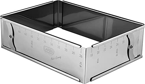 EKM Living Lares Backrahmen eckig mit Klemmung zum fixieren/verstellbar/Made in Germany/Backform rechteckig + 4er Set Trinkhalme (Rahmen)