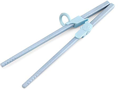 3 Stück Abnehmbare Trainingsstäbchen, BabyTrainingsstäbchen, Spülmaschinenfest, Lernhilfegerät für Essenlernen, Anfängerwerkzeug (Blau)