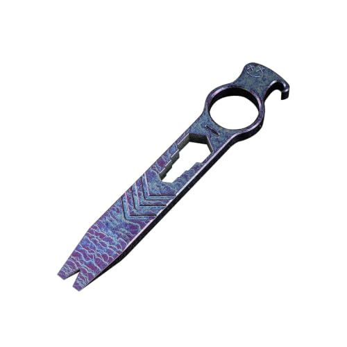 EDC-Multifunktions Brechstange aus Titan mit Flaschenöffner, Schraubenschlüssel, Nagelheber, Fallschutzring und Selbstverteidigungs funktion, ein Sinnvolle Geschenk für Männer/Frauen (Bunt)