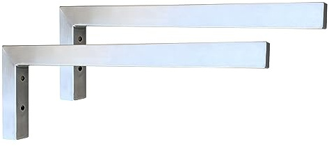 Sunload Consolle per lavabo da parete, in acciaio inox spazzolato, forma a L, 2 pezzi (350 x 150 mm)