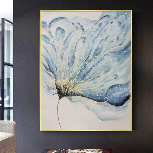 Acrylbilder Auf Leinwand Handgemalt,100 % Handgemalte Ölgemälde Auf Leinwand, Wandkunst Auf Leinwand, Hochzeitsdekoration, Moderne, Einfache, Originelle Blumen-Wandmalerei, Strukturiertes Kunstwerk