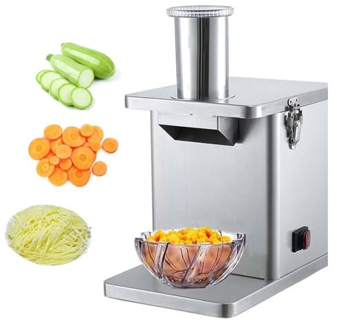 RayGenius Cortafiambres EléCtrico, 850 W Potente Cortafiambres Comercial para El Hogar, Triturador Y Cortafiambres AutomáTico De Acero Inoxidable, Antideslizante Y Silencioso,