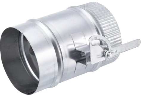 PATIKIL Backdraft Damper with Sleeve, 4 Inch, Airflow Ducting Volume Branch Vent Air Control Valve, Adjustment Handle Galvanized Metal, for HVAC