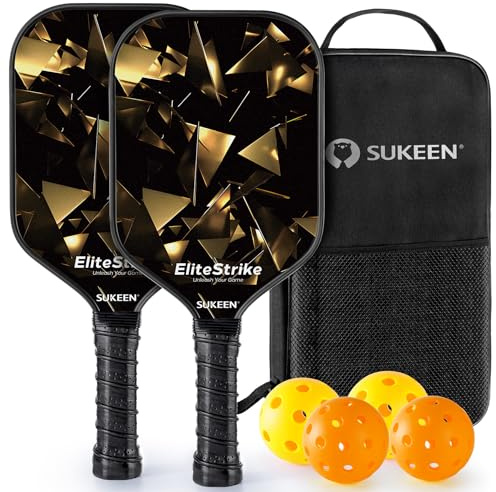 Sukeen Pickleball Paddles Set, 2PCS Sternenhimmel-Design Fiberglas Pickleball Schläger, hohe Sprungleistung, Innen- und Außen-Pickleball Racket mit Tragbare Handtasche