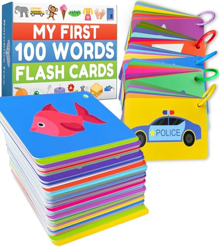 100 First Words Flashcards - High Contrast Image Flashcards