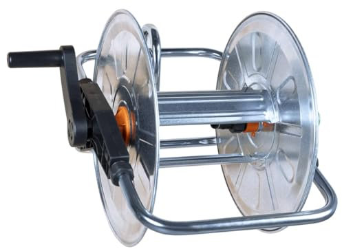 vidaXL Schlauchtrommel, Schlauchaufroller Übersichtlich Wandmontage, Wasserschlauchtrommel für 50m 1/2 35m 3/4 Schlauch, Schlauchbox, Stahl