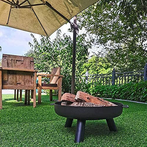 NOALED Braciere da Esterno in Metallo con Maniglie, braciere da Esterno, braciere da Giardino, Vasca riscaldante a Legna e Carbone, griglia per Barbecue Senza Fumo, braciere da falò