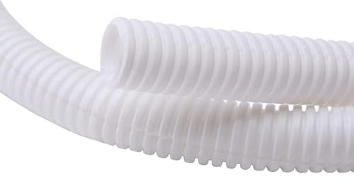 MOCNT Gaine Câbles Électriques Voiture Gaine Ondulée Flexible Protection Cache Fermé Tuyau Fil Gaine Isolante Conduit Tube Rangement Câble Blanc Extérieur 28mm Long 10 Mètres