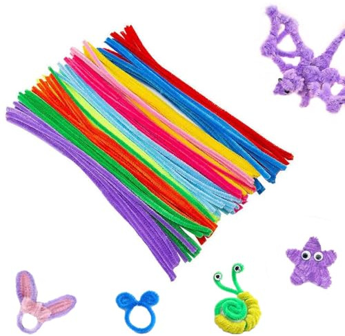 100 Stück Pfeifenreiniger Bunt zum Basteln,10 Farben Lang 30cm | Pfeifenreiniger Chenilledraht Pfeifenputzerdraht für Handwerk Dekorationen, Pipe Cleaner Basteln für DIY Handwerksprojekte