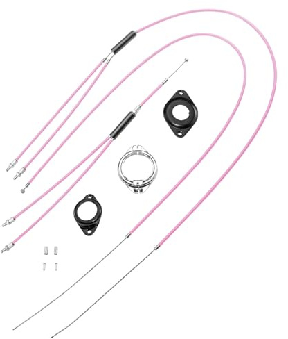 TSTRAUM BMX cykel gyro bromskabel fram bak (topp + nere) spinner rotor set kit (rosa)