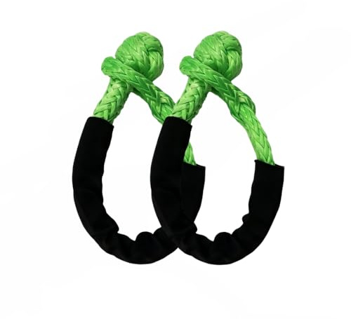 2 grillo morbido ultra resistente con protezione in tela, 1,2 x 55,9 cm, resistenza alla rottura 17,2 kg, recupero fuoristrada, assistenza stradale o traino quotidiano (verde)