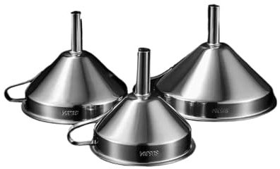 OZXJW Imbuto in Acciaio Inox Imbuto for Olio da Cucina Imbuto for liquidi Imbuto in Metallo con Filtro Staccabile Imbuto a Bocca Larga for Utensili da Cucina for inscatolamento(201-12.9 CM)
