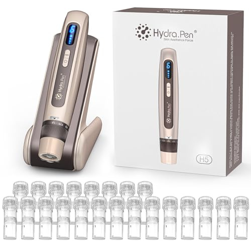 Hydra.pen H5 Professioneller Microneedling-Stift, kabelloser Serum-Applikator mit EMS-Mikrostrom & LED-Display, Microneedle-Gerät zur Hautpflege, Faltenreduzierung, Aknenarben, Haarausfallbehandlung