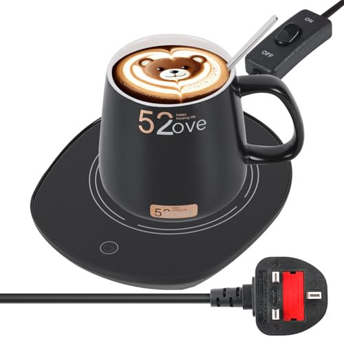 Coffee Mug Warmer, Electric Heating pad with Power Protection Switch for Heating Drinks, Milk, Tea and hot Chocolate (with Mug)