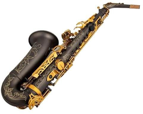 Professionelles Saxophon Altsaxophon Eb Schwarz Galvanik Schwarz Nickel Überzogene Geschnitzte Körper Professionelle(Bag A)