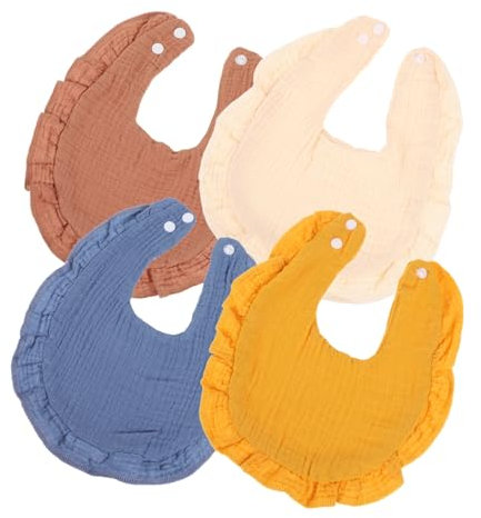 ibasenice 4stücke Sabberlätzchen Für Junge Mädchen Aus Musselin Als Bandana-lätzchen Oder Beißlätzchen Zum Sabbern Und Stillen Mit Spitze Waschbar Für Mädchen Und Jungen