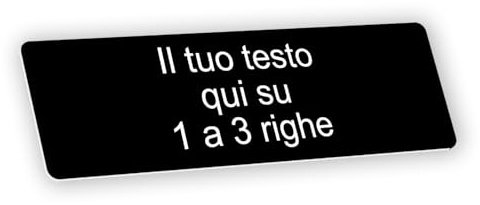 Cartello personalizzabile con incisione, autoadesivo, per CIN – Nero – Dimensioni 20 x 6,5 cm
